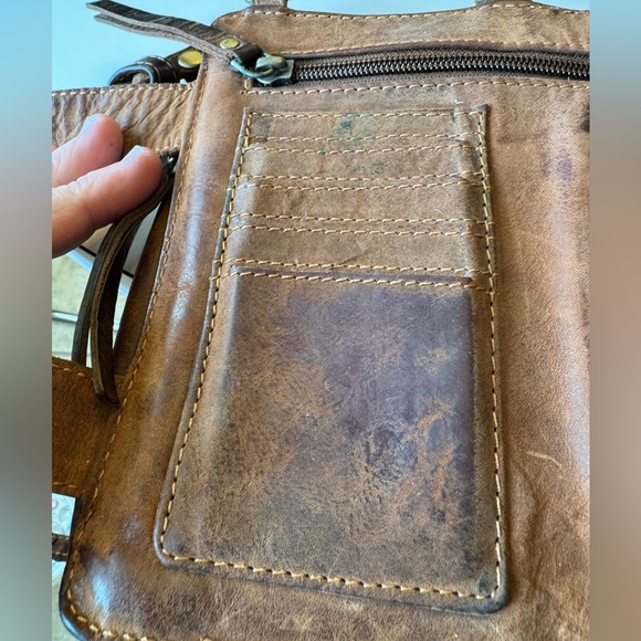 Vintage High End Classic Rustic Town Brown Leather Travel Women’s Crossbody Bag - Picture 3 of 11